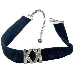 Karl Lagerfeld X Kaia Gerber Velvet Choker Rhodium Plating/ Swarovski Crystals